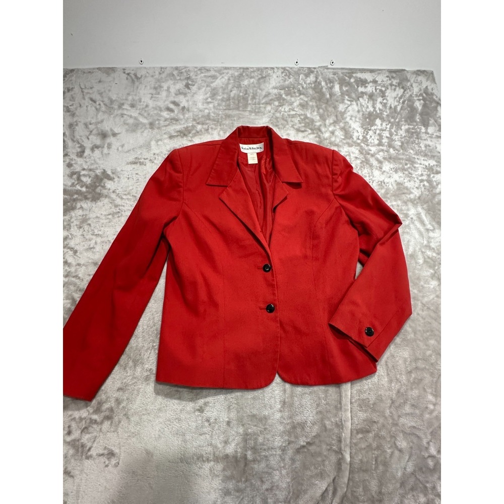 Norton McNaughton Blazer Womens Size 10 Orange 3‎ Button Vintage Lined Flaws